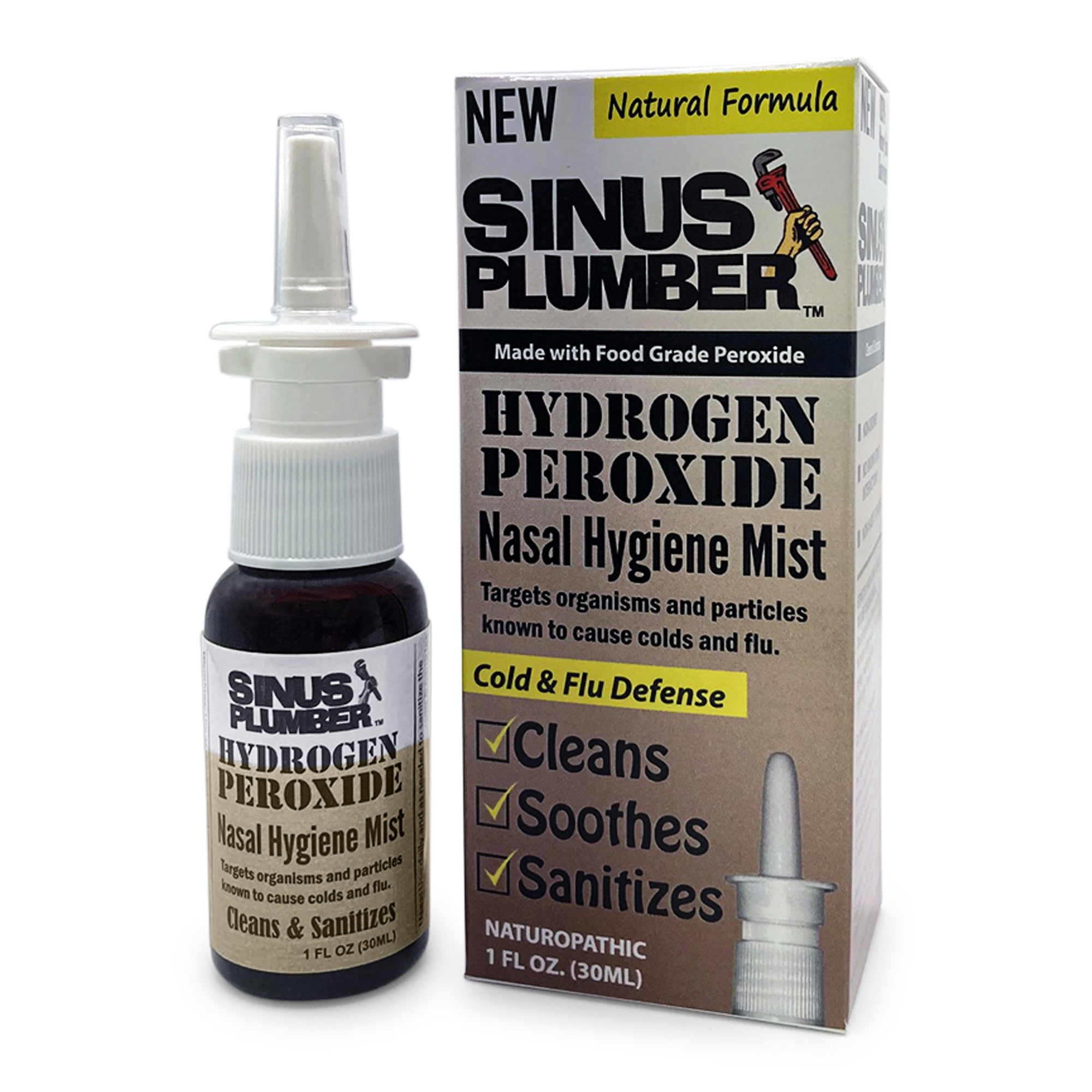 Sinus Plumber Hydrogen Peroxide Nasal Spray | Cold & Flu Support