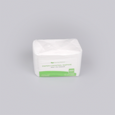 Saving Nature Square White Paper Cocktail Napkin - 1-Ply - 9" x 9" - 4000 count box