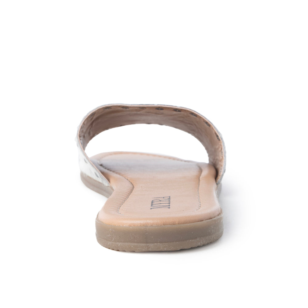 Myra Lettie Ridge Dark Hair-On Leather Flip Flops for Women - Western Slide Sandals with Soft Sole for Casual Comfort