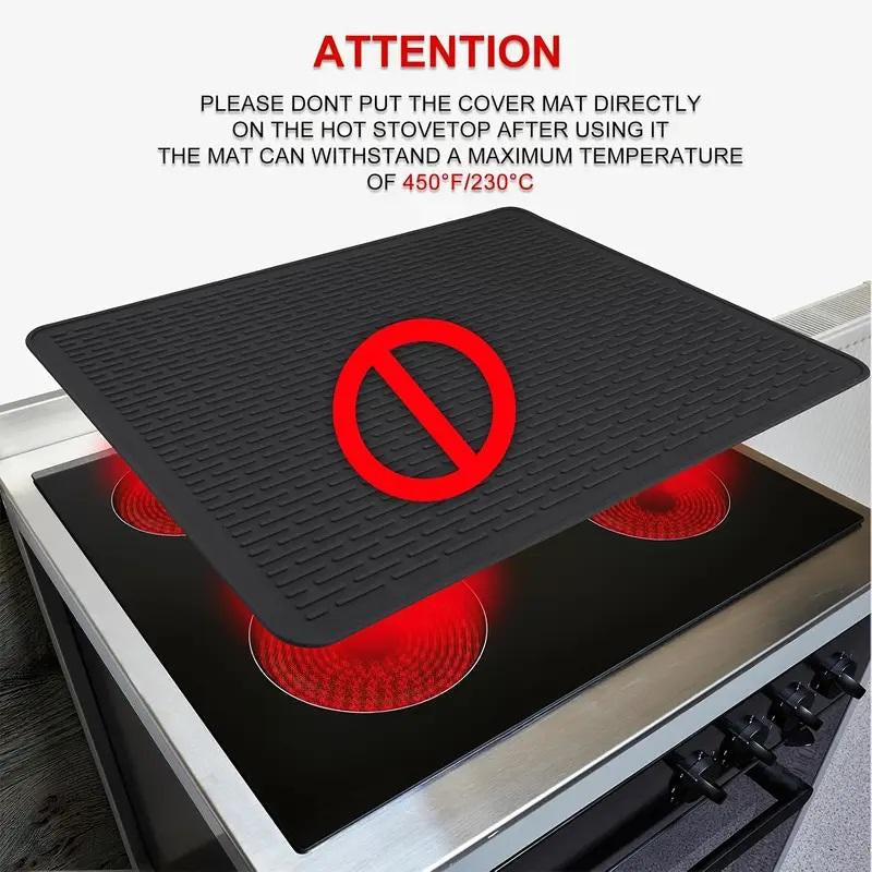 【TIKTOK TOP Seller】Heat Resistant Silicone Stove Cover Mat – Non-Slip Counter Protector, Cruel Summer Collection, Easy-To-Clean Kitchen Accessory for Summer Cooking & Back to School Dorm Use Waterproof Dish Drying Funky Kitchen Supplies