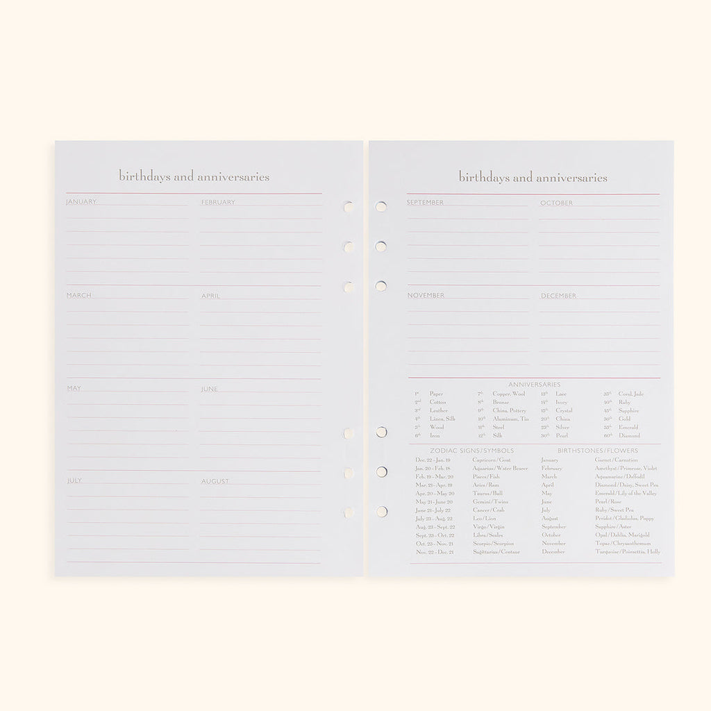 A5 Inserts for Weekly Planner Personal Portfolio 2026
