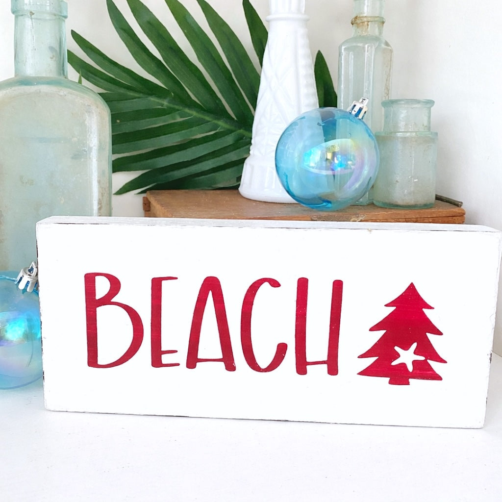 Beach Christmas Tree Sign