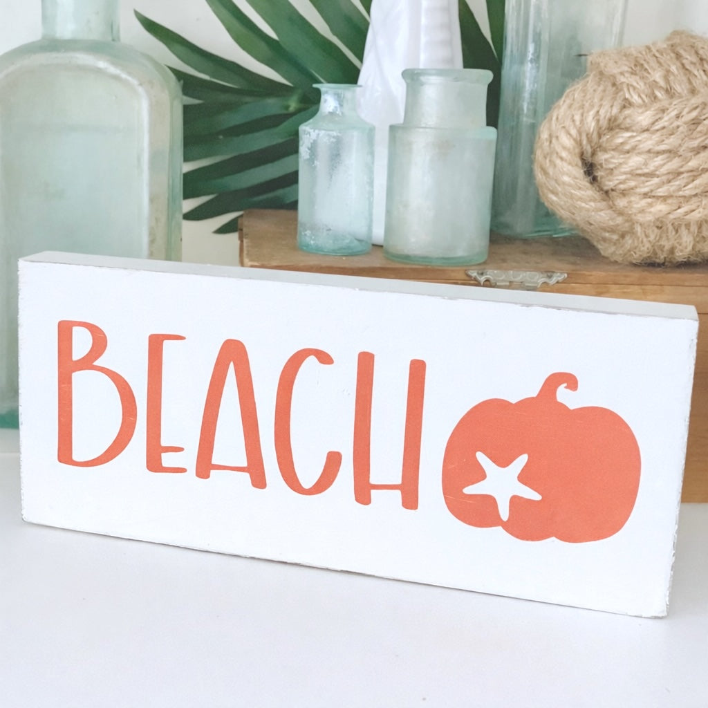 Beach Pumpkin Sign