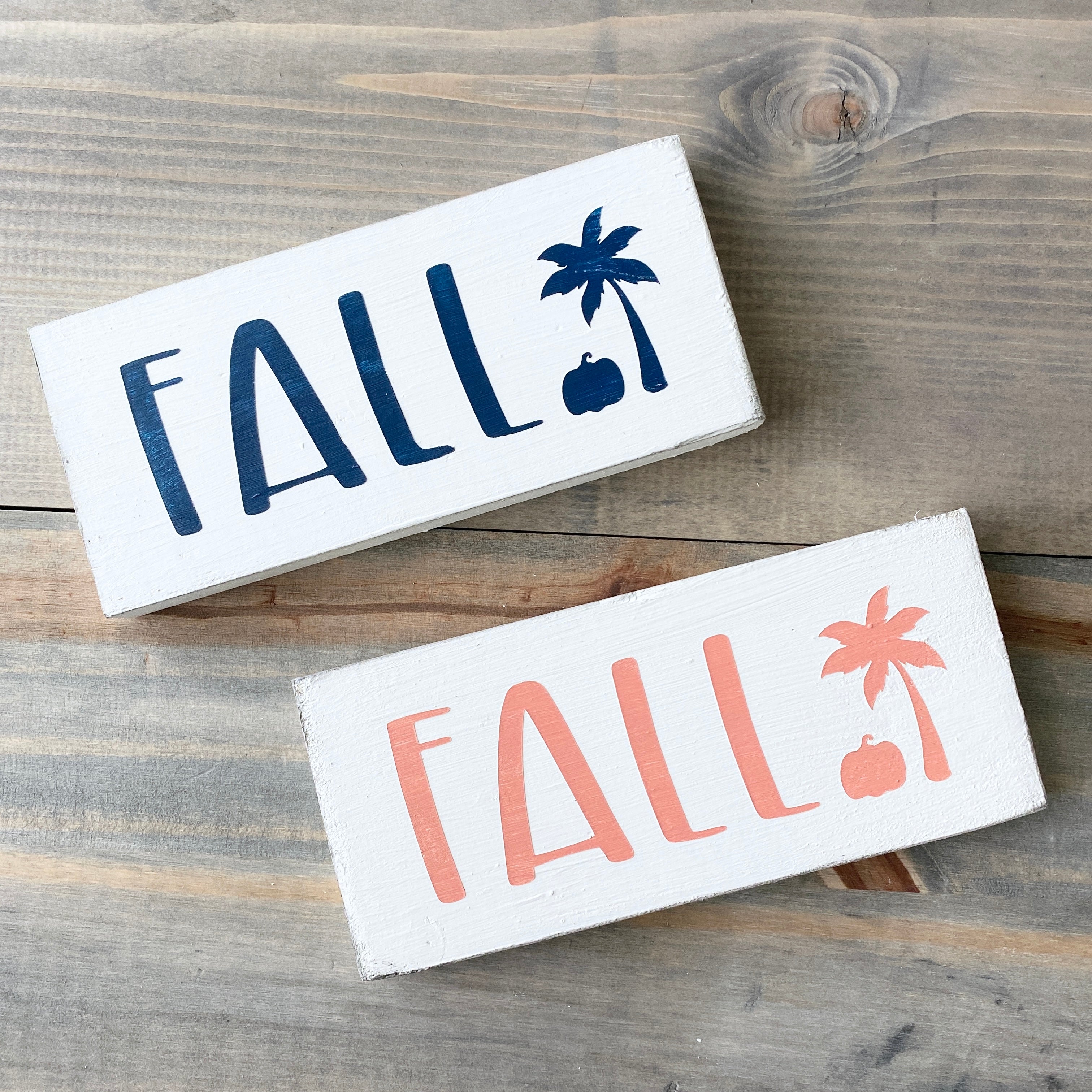 Fall Palm Tree Beach Sign
