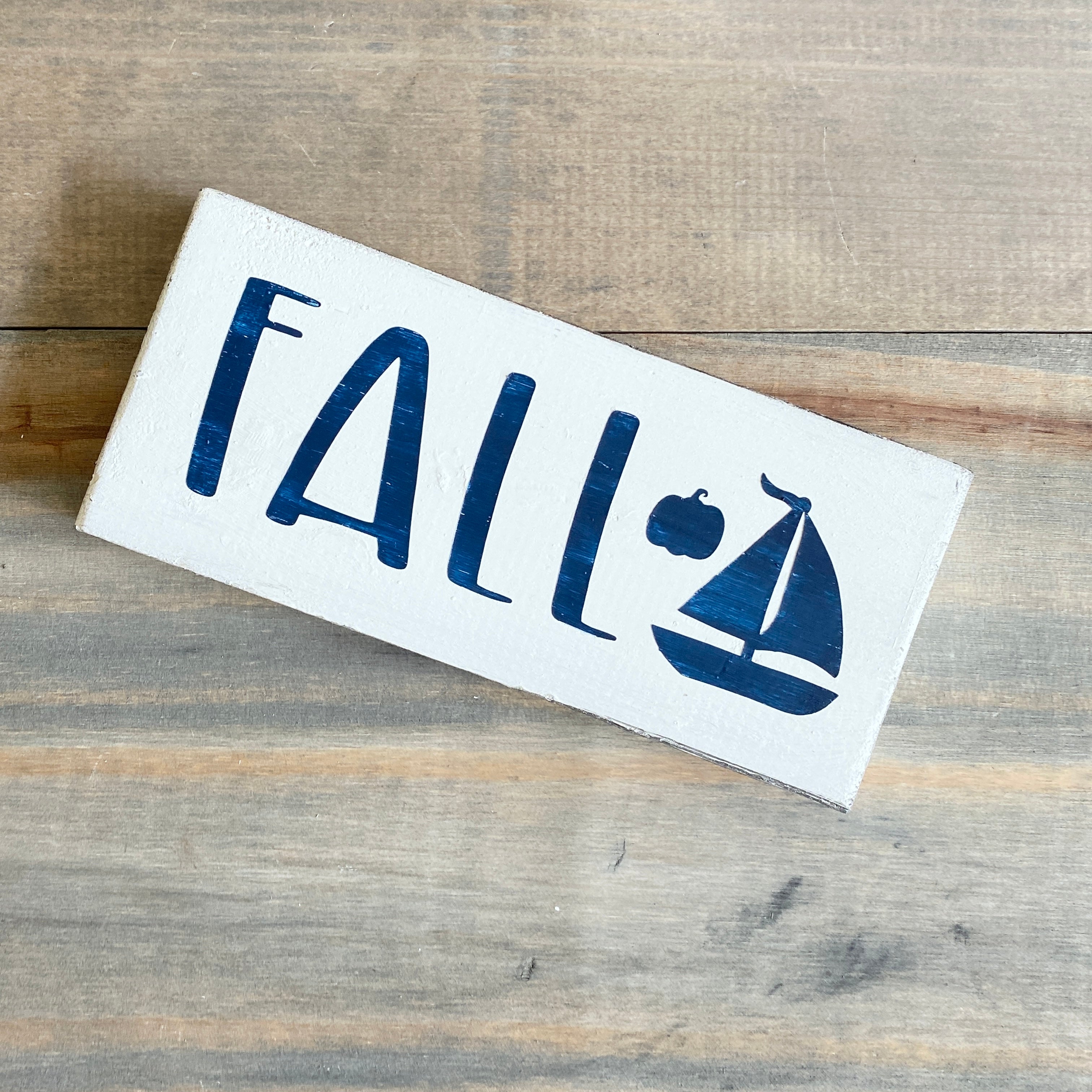 Fall Boat Pumpkin sign