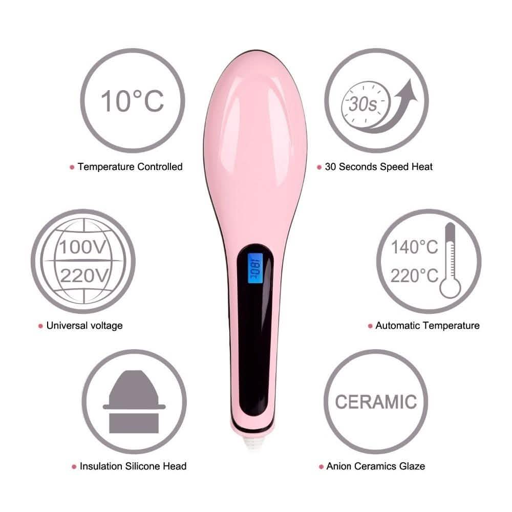 Detangling Hair Straightener Brush - Assorted Colors