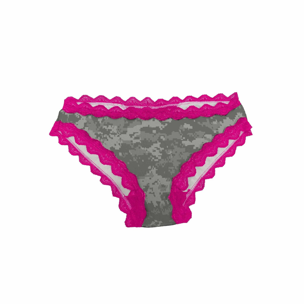 Women's Pink Camo Lace Panty - Atlas Fuchsia Hunting Underwear - Wilderness Dreams