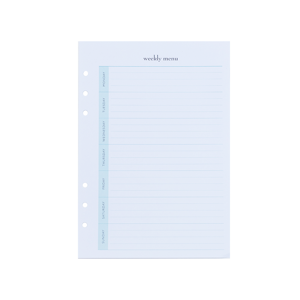 A5 Refills for Meal Planning, To-Do Lists & Notes