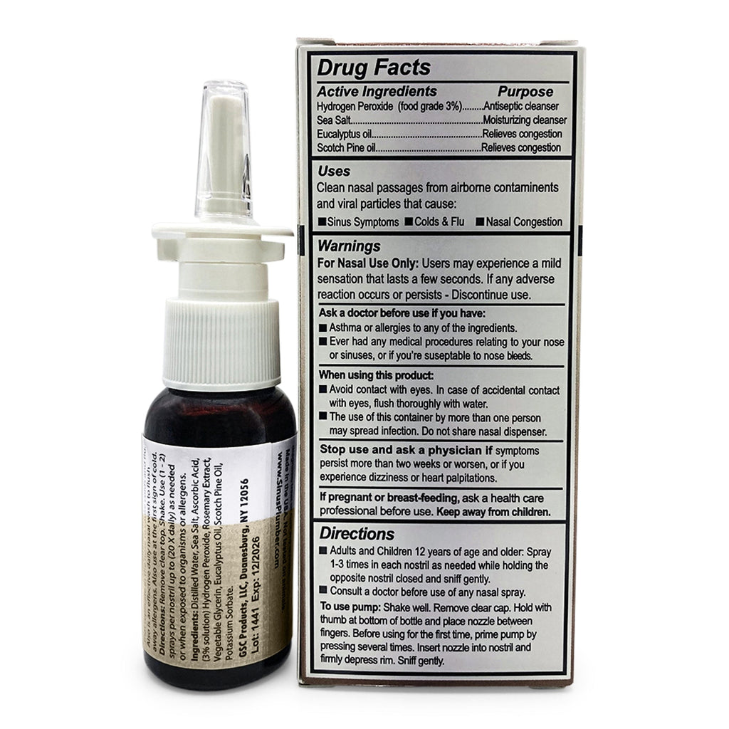 Sinus Plumber Hydrogen Peroxide Nasal Spray | Cold & Flu Support